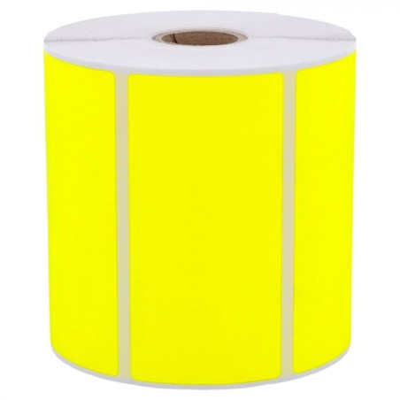 1 000 Étiquettes 100 x 50 mm - Papier Velin JAUNE FLUO Permanent