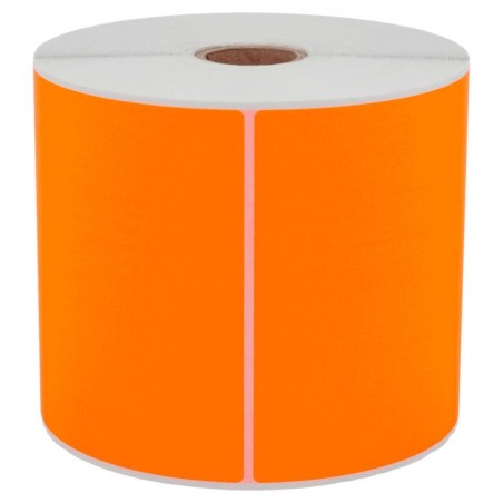 280 étiquettes 102 x 152 mm - Papier Thermique Orange Permanent - Mandrin Ø25mm