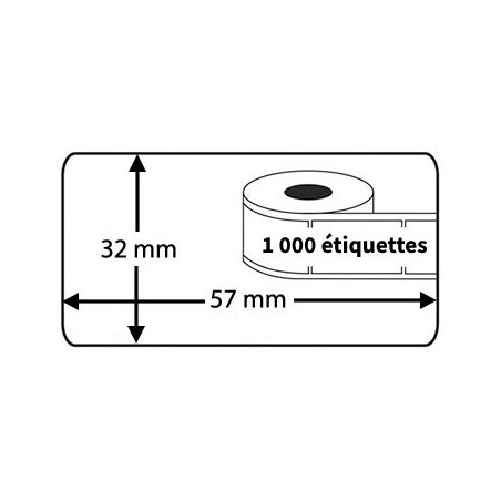 3 Étiquettes Dymo Compatibles 11354 - 57 x 32mm