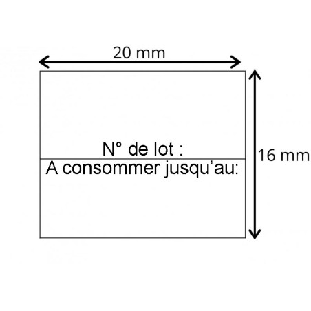 étiquettes 20x16 "N° de lot / A consommer jusqu'au" pour pince Avery Paxar Monarch 1136