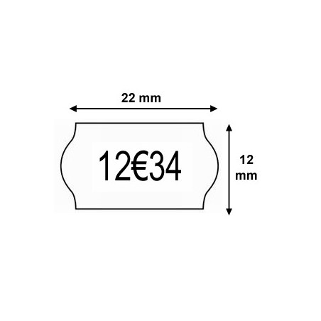 2 Etiquettes prix 22 x 12 Permanent - Boite de 42 rouleaux