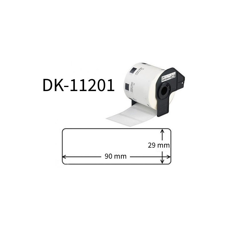 Rouleau d'étiquettes QL Compatible Brother DK-11209 5BR11209 Autocollantes  Noir sur Blanc 90 x 91 mm 800 Étiquettes